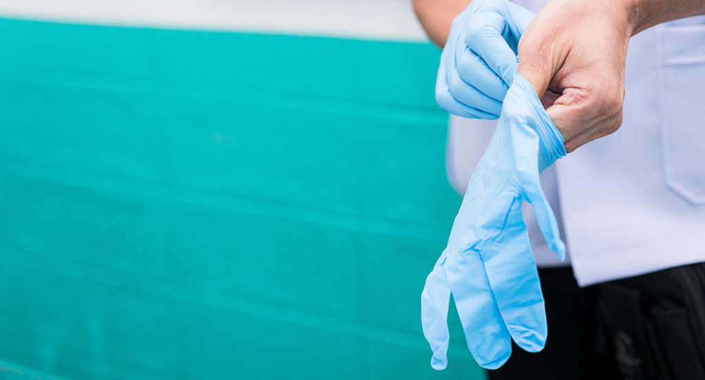 blue nitrile gloves